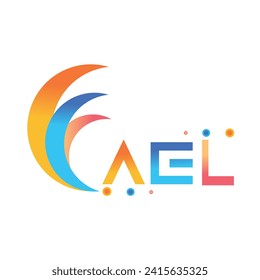 Diseño del logotipo de la tecnología de letras AEL sobre fondo blanco. AEL creativo concepto del logo comercial de la carta con iniciales. Logo de monograma superior de AEL y tipografía para marca de tecnología, negocios e inmobiliaria.
