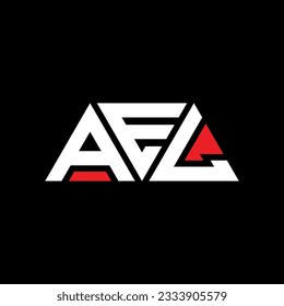 AEL triangle letter logo design with triangle shape. AEL triangle logo design monogram. AEL triangle vector logo template with red color. AEL triangular logo Simple, Elegant, and Luxurious design.