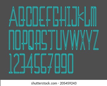 Aelegnt Font in Wire Frame