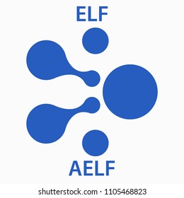 AELF Coin cryptocurrency blockchain icon. Virtual electronic, internet money or cryptocoin symbol, logo