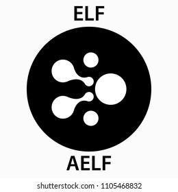 AELF Coin cryptocurrency blockchain icon. Virtual electronic, internet money or cryptocoin symbol, logo