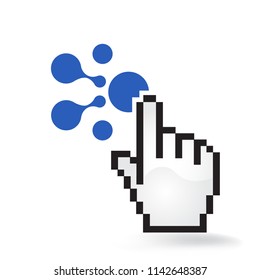 Aelf Cryptocurrency Coin Sign Hand Cursor Click Isolated