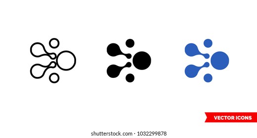 Aelf cryptocurrency icon of 3 types: color, black and white, outline. Isolated vector sign symbol.