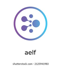 aelf Cryptocurrency token icon. ELF token symbol. Cryptocurrency vector icon. Flat Vector illustration - Vector