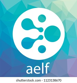 Aelf (ELF) vector logo. Decentralized Cloud Computing Blockchain Network. Aelf crypto currency icon.