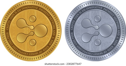 aelf-elf coin vector illustrations. 3d illustration. vector coins.