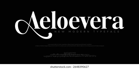 Aeloevera, Elegant modern style logo font alphabet. Typography sans serif fonts and logos decorative design concept. vector illustration