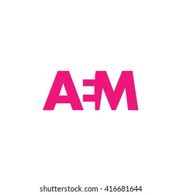 AEM Logo. Vector Graphic Branding Letter Element. White Background