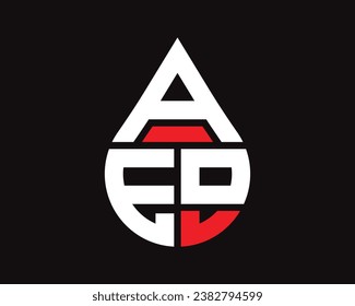 AEO Buchstaben Wassertropfen Form Logo Design. AEO Logo einfach Design.