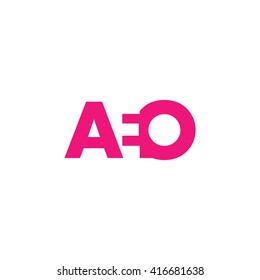 AEO Logo. Vector Graphic Branding Letter Element. White Background