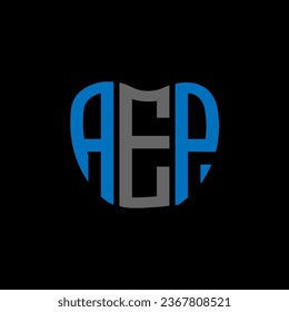 Diseño creativo del logotipo de la carta de la AEP. Diseño único AEP.
