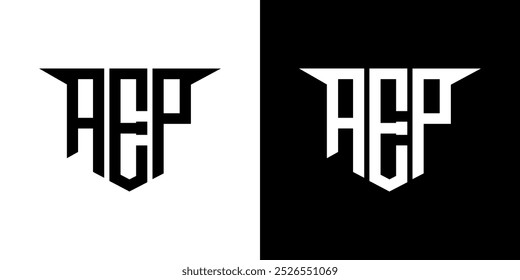 AEP letter logo design with white background in illustrator, vector logo modern alphabet font overlap style, calligraphy designs for logo, Poster, Invitation, etc.