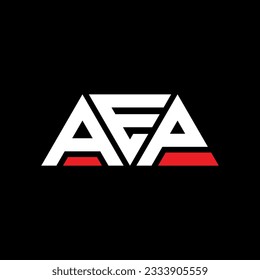 AEP triangle letter logo design with triangle shape. AEP triangle logo design monogram. AEP triangle vector logo template with red color. AEP triangular logo Simple, Elegant, and Luxurious design.