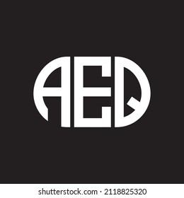 AEQ letter logo design on black background. AEQ creative initials letter logo concept. AEQ letter design.
