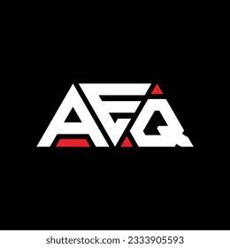 AEQ triangle letter logo design with triangle shape. AEQ triangle logo design monogram. AEQ triangle vector logo template with red color. AEQ triangular logo Simple, Elegant, and Luxurious design.