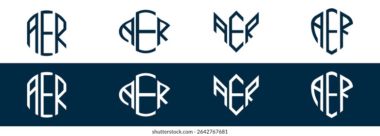 Design de conjunto de logotipo de letra AER