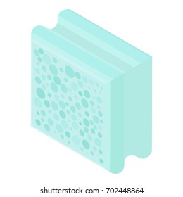 Aerated block icon. Isometric illustration of aerated block vector icon for web