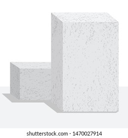 Aerated concrete brick vector image on a white background