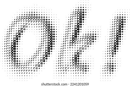 The aerated and fizzy inscription "OK" is filled with bubbles, globules, balls, beads, pops. Done in careless handwriting. Vector.