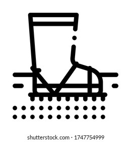 aeration ground with boot icon vector. trample ground with boot sign. isolated contour symbol illustration