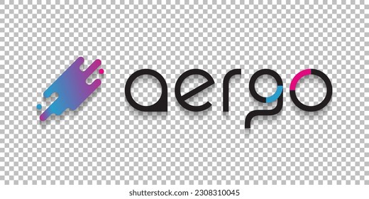 Aergo (AERGO) cryptocurrency logo worldmark isolated on transparent png background vector