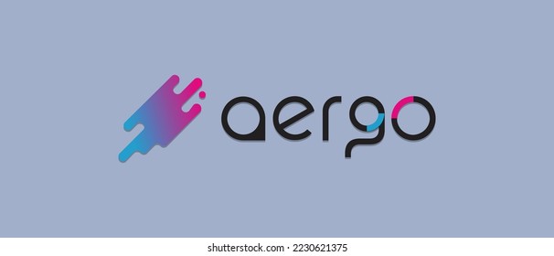 AERGO cryptocurrency token, Cryptocurrency logo on isolated background with text.