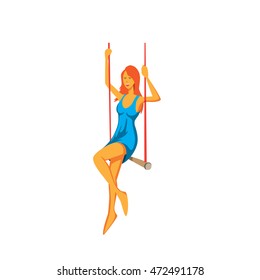 aerial acrobat. Circus performances presentation show isolated on white background