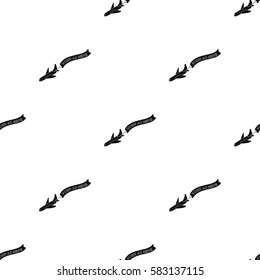 Aerial advertising icon in black style isolated on white background. Advertising pattern stock vector illustration.
