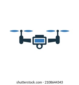 Aerial, aircraft, drone icon. Simple editable vector illustration.