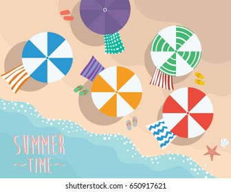 aerial beach summer holiday vector illustration