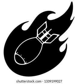 Aerial Bomb in flames