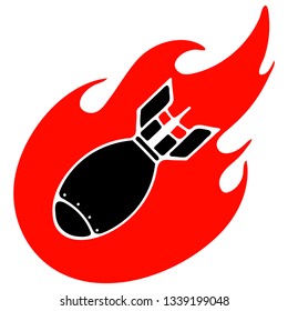 Aerial Bomb in flames