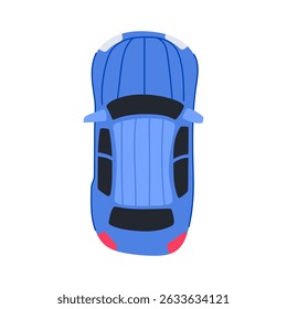 aerial car top view cartoon. over layout, blueprint silhouette, outline shape aerial car top view sign. isolated symbol vector illustration