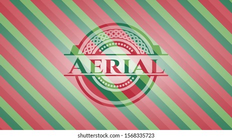 Aerial christmas colors style badge. Vector Illustration. Detailed.