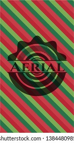 Aerial christmas emblem background. Vector Illustration. Detailed.