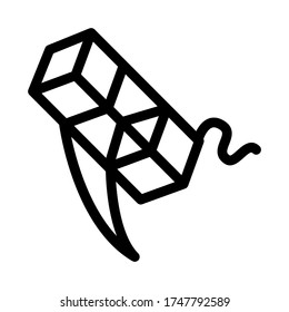 aerial cubes on string icon vector. aerial cubes on string sign. isolated contour symbol illustration