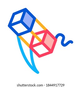 cubos aéreos en el vector de icono de cadena. cubos aéreos en el signo de cadena. ilustración de símbolo de color