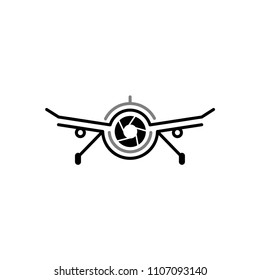 Aerial Drone Cam Photography Logo Design Template. Drone Camera Photography Technology Logo Vector Icon. 