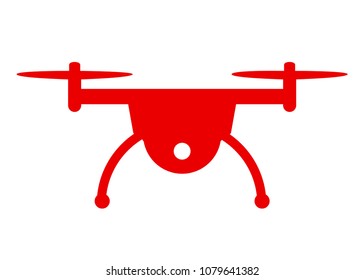 Aerial drone icon with camera – stock vector