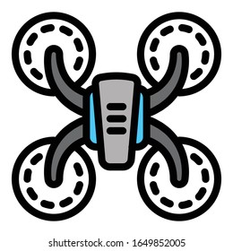 Aerial drone icon. Outline aerial drone vector icon for web design isolated on white background