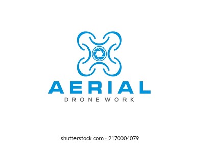 Aerial drone logo design FPV technology quadcopter videography photography UAV media