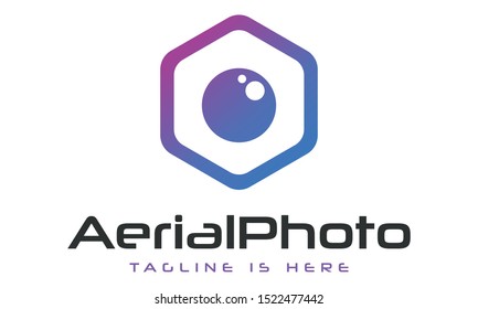 Aerial Drone Photography Symbol Logo Design. Aerial Drone Photography Symbol Vector Geometrical Graphic Logo Design