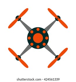 Aerial drone quadrocopters icons and emblems isolated on white