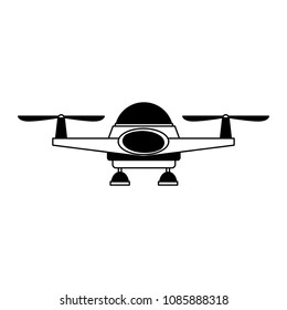 Aerial drone technology on black and white