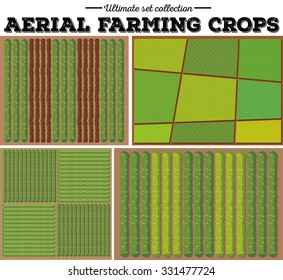 Aerial farming crops pattern illustration