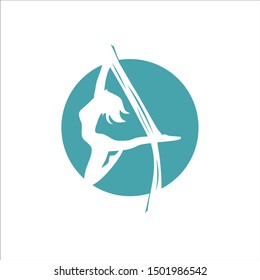 Aerial fly yoga logo template