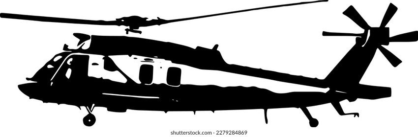 Aerial helicopter picture. Helicopter vector drawing. Image for illustration and infographics.