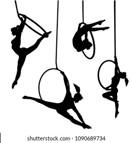 Aerial hoop vector silhouette artist