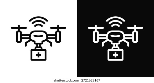 Aerial Imaging Icon White And Black Background Style