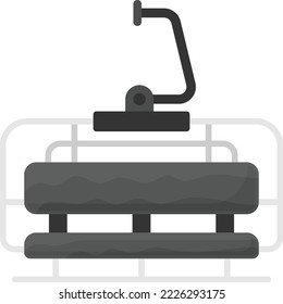 Aerial lift Concept, Chairlift back view  vector color icon design, Winter Season Element symbol, Snowboarding Equipment Sign, extreme sports stock illustration